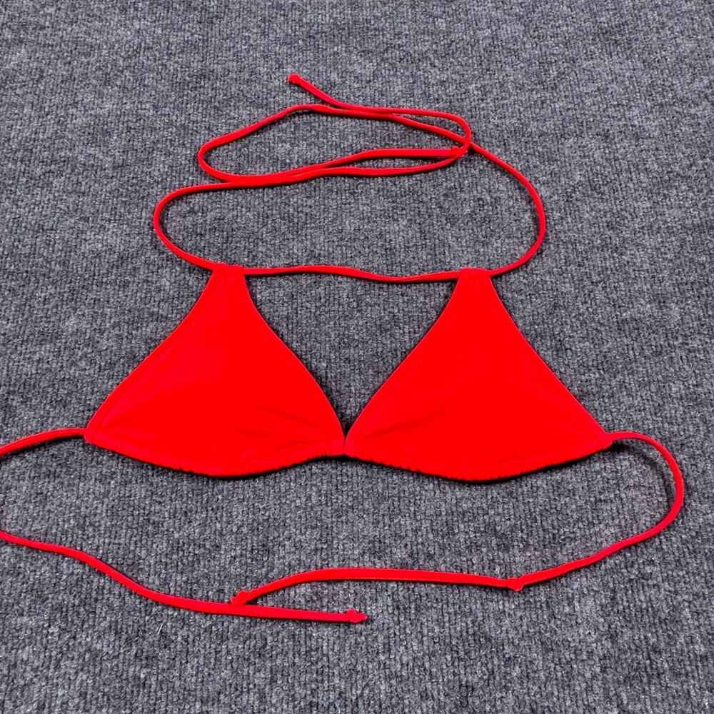 Victorias Secret Fluorescent Pink Triangle Bikini Top Womens Small S/P Swim